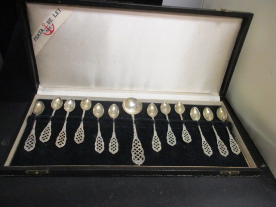 Set of (13) 900 Silver Spoons in Case