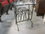 Black Wrought Iron Magazine Rack Table
