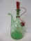 Vintage Green Glass Wine Decanter with Ice Vessel