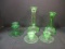 Vintage Green Uranium/Vaseline Glass Candle Holders