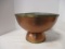 Large Midcentury Copper Footed Punch/Beverage Bowl with Brass Trim