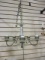 Vintage Brass and Clear Glass 5 Arm Chandelier