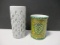 Italian Pottery Vase and Textured Grey Post Modern Pottery Vase