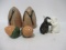 Fitz & Floyd Black/White Sheep Shakers, Turned Studio Pottery Shakers and