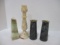 Carved Stone Candlestick, Pair of Candle Holder/Bud Vases and Spire