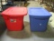 Red and Blue Sterlite Totes with Lids