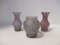 Three Hand Painted Ilanit Jerusalem Art Glass Vases