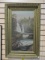Vintage Original Waterfall Landscape Painting