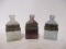 Hand Painted Art Glass Bottles with Metal Bands