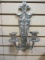 2 Arm Cast Aluminum Wall Sconce Candelabra
