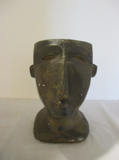 Midcentury Sculpted Fiberglass Head Vase