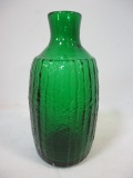 Hand Blown Green Textured Vase
