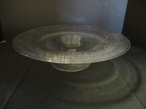 Hand Blown Footed Art Glass Console Bowl