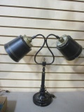 Midcentury Black/Gold Metal Double Desk Lamp