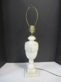 Vintage Alabaster Carved Table Lamp