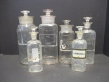 Six Old Apothecary/Laboratory Jars