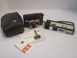 Retro Kodak X-35F Instamatic Camera with Camera Case and Continental T-52 Camera