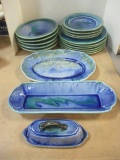 18 Pieces of Edgecomb Potters Glazed Dinnerware