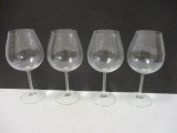 Four Mikasa Red Wine Crystal Stems