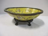 Tanghua Tea Making Chinese Porcelain Brass Footed Dish