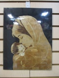 Original Woven Straw Madonna and Child Artwork