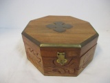 Wooden Trinket Box with Brass Accents