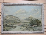 1969 Midcentury E.J. Clark Original Landscape Painting on Board