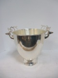 Silver Tone Metal Champagne Bucket with Stag Handles