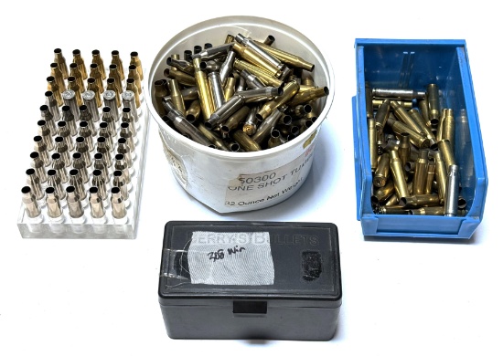 Approximately 9 Lbs. of .270, .308, 7mm-08 Brass for Reloading + .308 Dies
