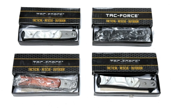 Lot of (4) Tac-Force Stiletto-Style Pocket Knives 