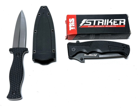 TRS Fixed-Blade Tactical Knife and Striker Pocket Knife