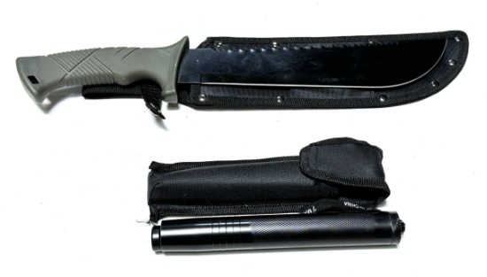 Ozark Trail Machete Knife and Steel Baton Beat Stick
