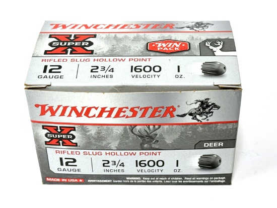 NIB (15) Shot Shells of 12 GA. 2 3/4" 1oz. Winchester Rifled Slug Hollow Point Ammo
