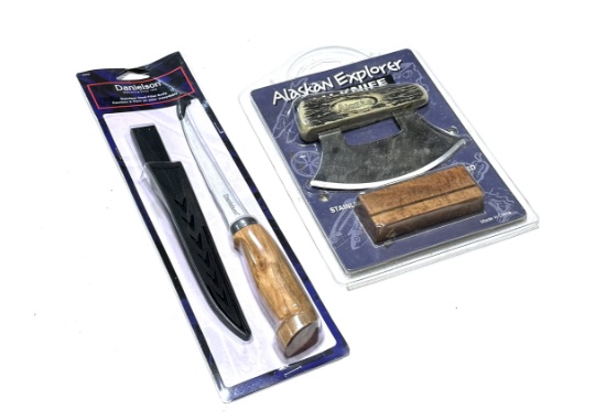 NIB Alaskan Explorer Ulu Knife and Danielson Filet Knife