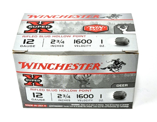 NIB (15) Shot Shells of 12 GA. 2 3/4" 1oz. Winchester Rifled Slug Hollow Point Ammo