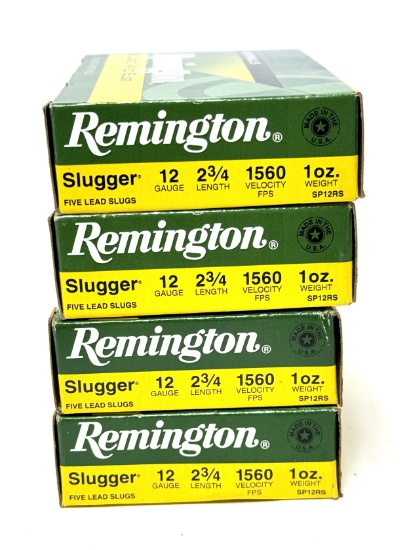NIB (20) Shot Shells of 12 GA. 2 3/4" 1oz. Remington Slugger Rifled Slugs