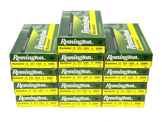 NIB (65) Shot Shells of 12 GA. 2 3/4" Remington 00BK Buckshot