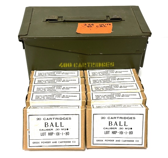 NIB 200rds. of .30-06 SPRG. BALL .30 M2 HXP Military Ammunition in Ammo Can