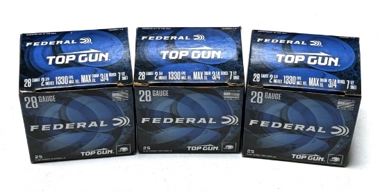 NIB (75) Shot Shells of 28GA. 2-3/4” 6-Shot Federal Game Load Ammunition