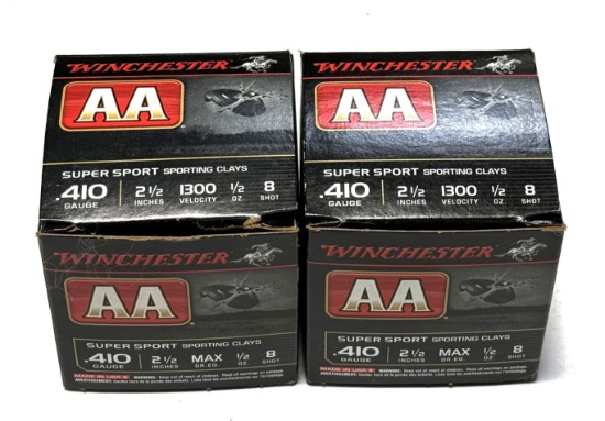 NIB (40) Shot Shells of .410GA. 2-1/2” 8-Shot Winchester AA Sporting Clays Ammo