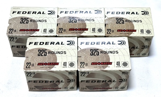 NIB 1625rds. Of .22 LR 40gr. Federal AutoMatch Ammunition 