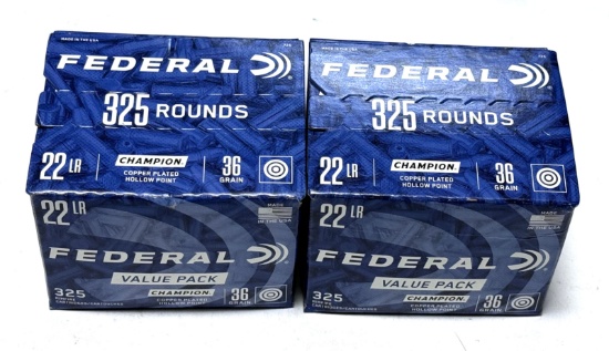 NIB 650rds. Of .22 LR 36gr. CP HP Federal Ammunition