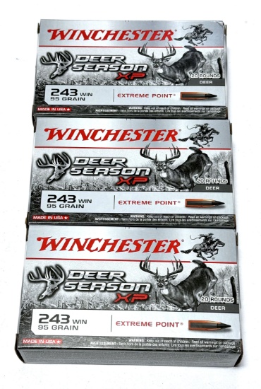 NIB 60rds. Of .243 WIN. 95gr. Extreme-Point Winchester Deer Season XP Ammunition