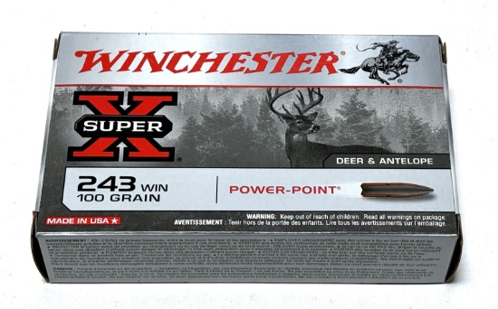 NIB 20rds. Of .243 WIN. 100gr. Power-Point Winchester Super X Ammunition 