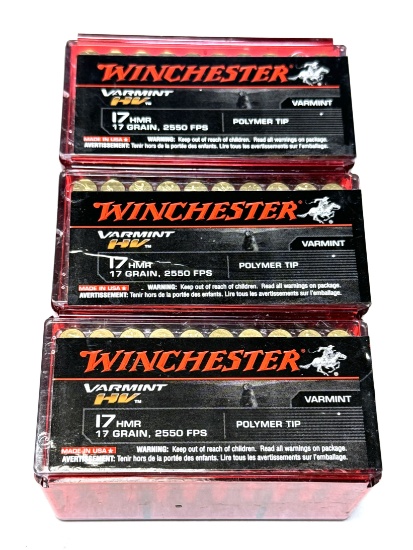 NIB 60rds. Of .17 HMR 17gr. Polymer Tip Winchester Varmint HV Ammunition 