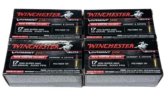 NIB 200rds. Of .17 WSM 20gr. Polymer Tip Winchester Varmint HV Ammunition