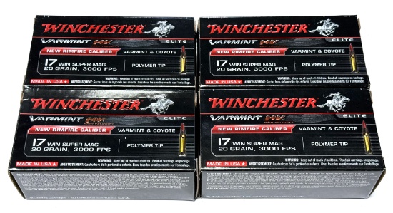 NIB 200rds. Of .17 WSM 20gr. Polymer Tip Winchester Varmint HV Ammunition 
