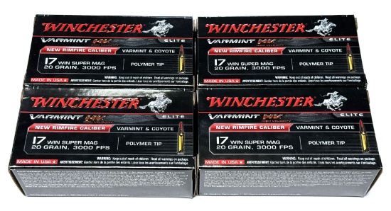 NIB 200rds. Of .17 WSM 20gr. Polymer Tip Winchester Varmint HV Ammunition 