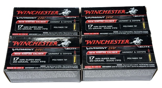 NIB 200rds. Of .17 WSM 20gr. Polymer Tip Winchester Varmint HV Ammunition 