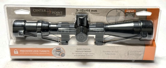 NIB Center Point 3-12x44m High Performance Rifle Scope